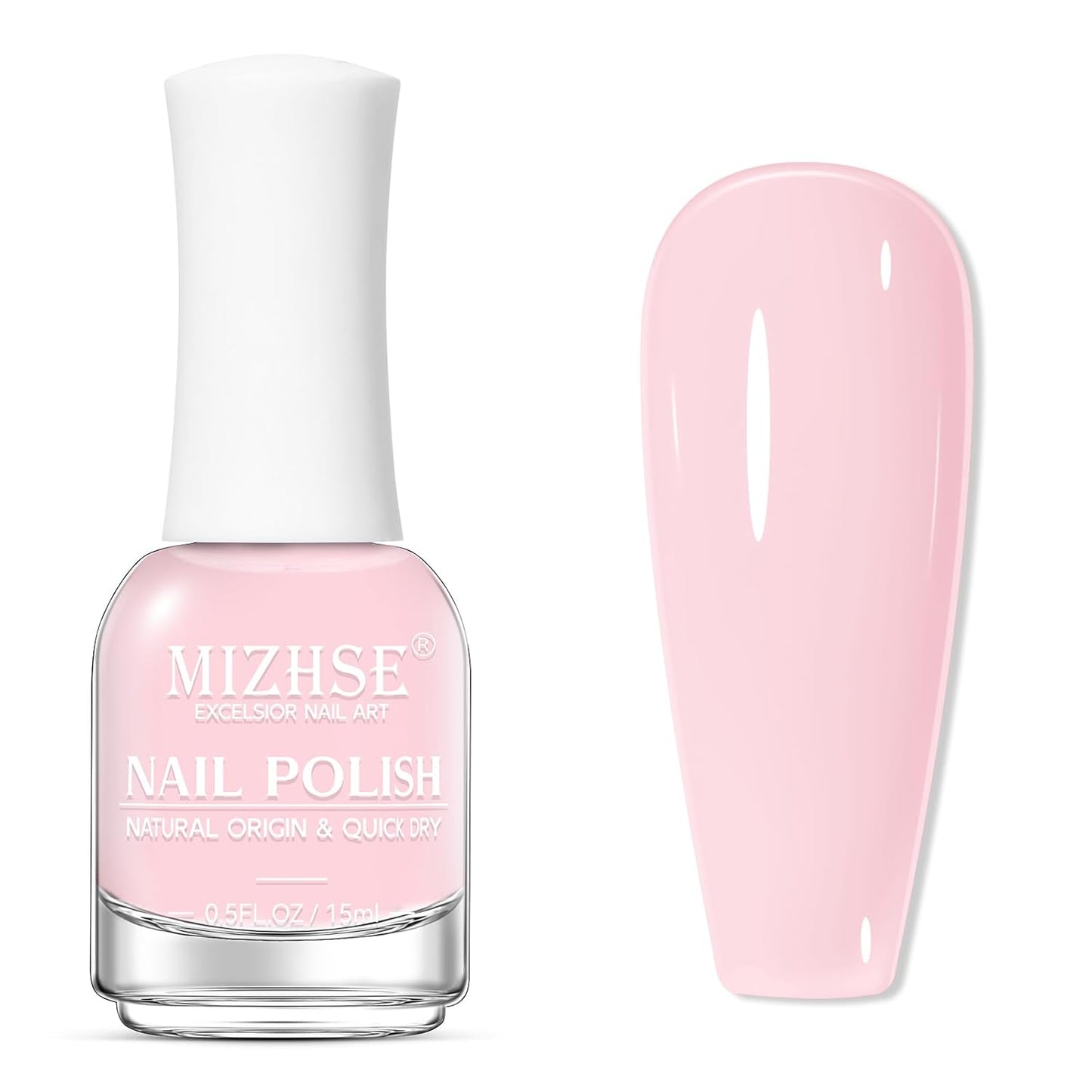 MIZHSE Quick Dry Hot Pink Nail Polish - Non-Gel Air Drying, 15ml Glossy Finish for DIY Manicure