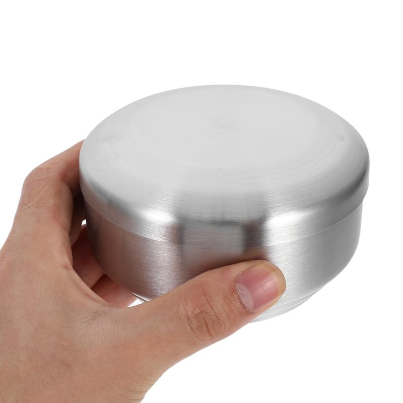 DEARMAMY Stainless Steel Shaving Bowl with Lid, Double Layer Heat Insulation Soap Mug, Mirror Polished Lathering Dish for Traditional Wet Shaving