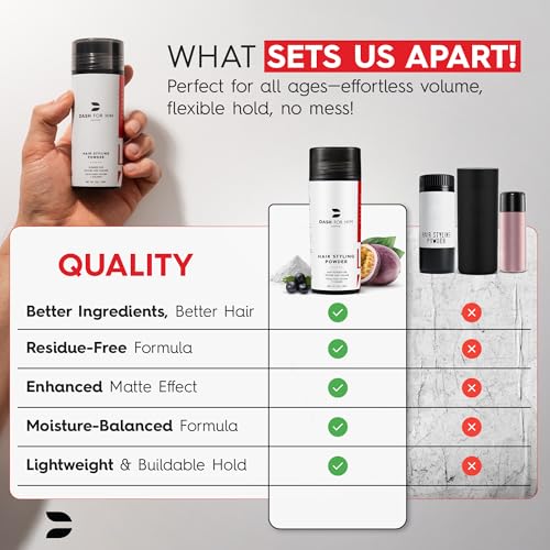 DASH FOR HIM Large Hair Texture Powder for Men, Root Lifter & Volumizer 30g