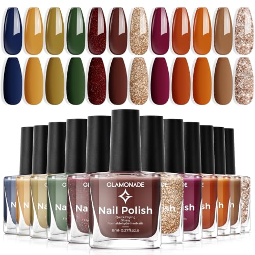 Glamonade 6-Piece Fall Nail Polish Set - Long-Lasting Quick Dry Autumn Colors