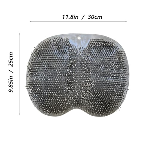 Easkite Grey & Blue Wall-Mounted Shower Foot and Back Scrubber Mat, Silicone Exfoliating Massage Brush