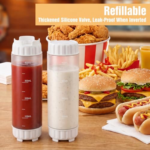 16 oz Inverted Squeeze Bottles - Condiment Dispenser 2-Pack