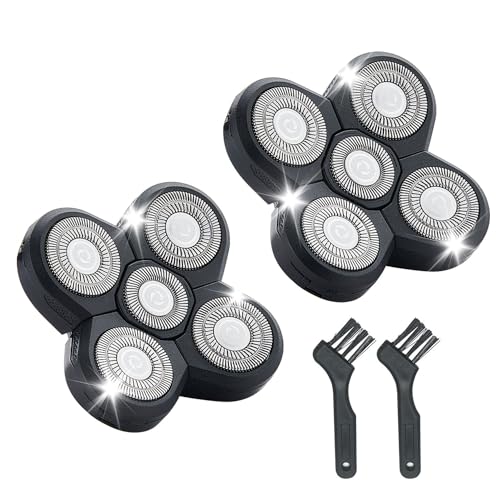 Audoc 5-Head Electric Shaver Replacement Blades for Bald Men - 2 Pack