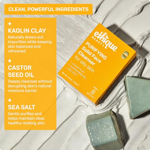 Ethique Purifying Face Cleanser Bars for Oily Skin - Vegan & Cruelty-Free