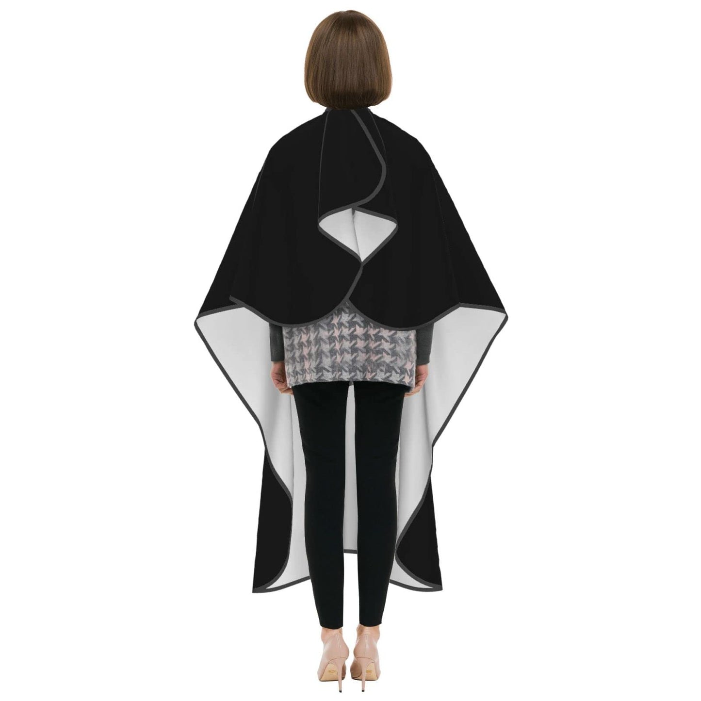 Byxhuc 39x47in Customized Hair Cutting Cape with Logo Photo, Personalized Black Barber Cape, Custom Black Cutting Capes for Hairstylist Barbers Designer, Christmas Birthday Gifts for Friend Him Her