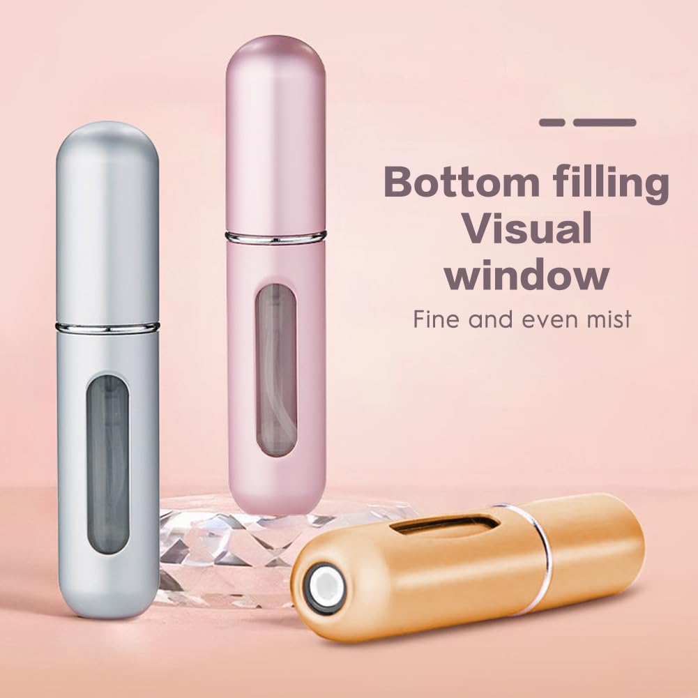 5pcs Mini Perfume Spray Bottle, Refillable Perfume Atomiser,Portable for Travel Holiday,Outdoor Activities and Business 5ML