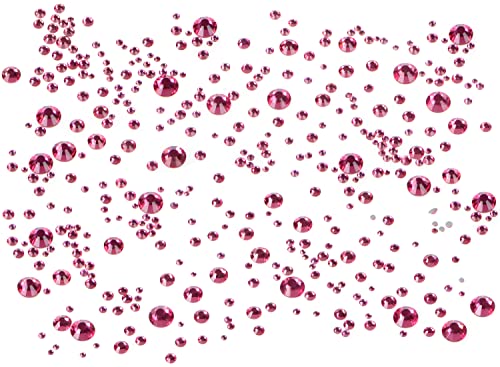 Bymitel 5000pcs Rose Mixed Size Glue-On Glass Rhinestones