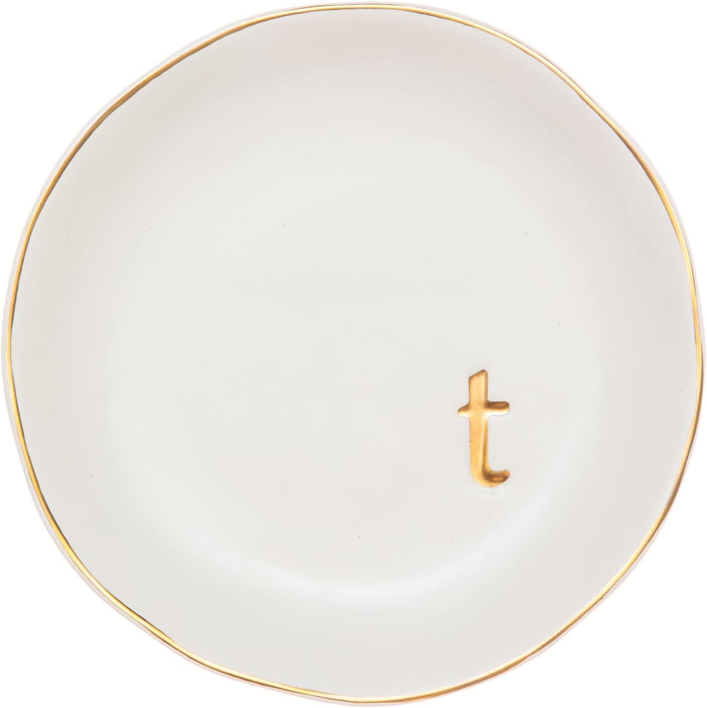 Ceramic Jewelry Tray - Decorative Trinket Dish for Rings, Earrings & Necklaces | 4.75" White Surface