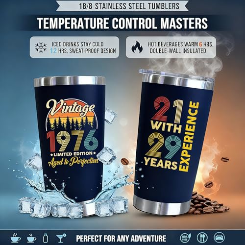50th Birthday Tumbler - 20 Oz Stainless Steel Mug for Him/Her