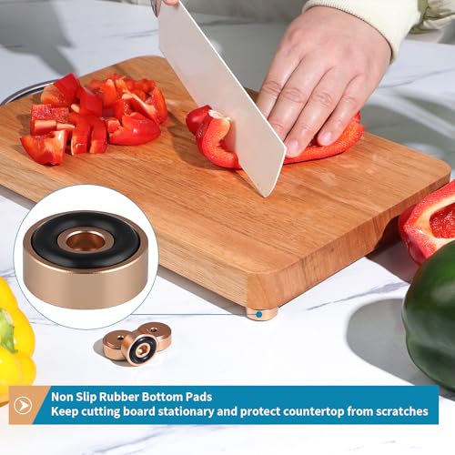 Sanbege 8 Pcs Non-Slip Cutting Board Feet with Screws - Gold