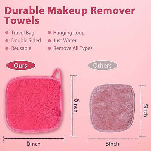 12 Pack Reusable Makeup Remover Cloths - 6" x 6" Microfiber Towels MixColor-2