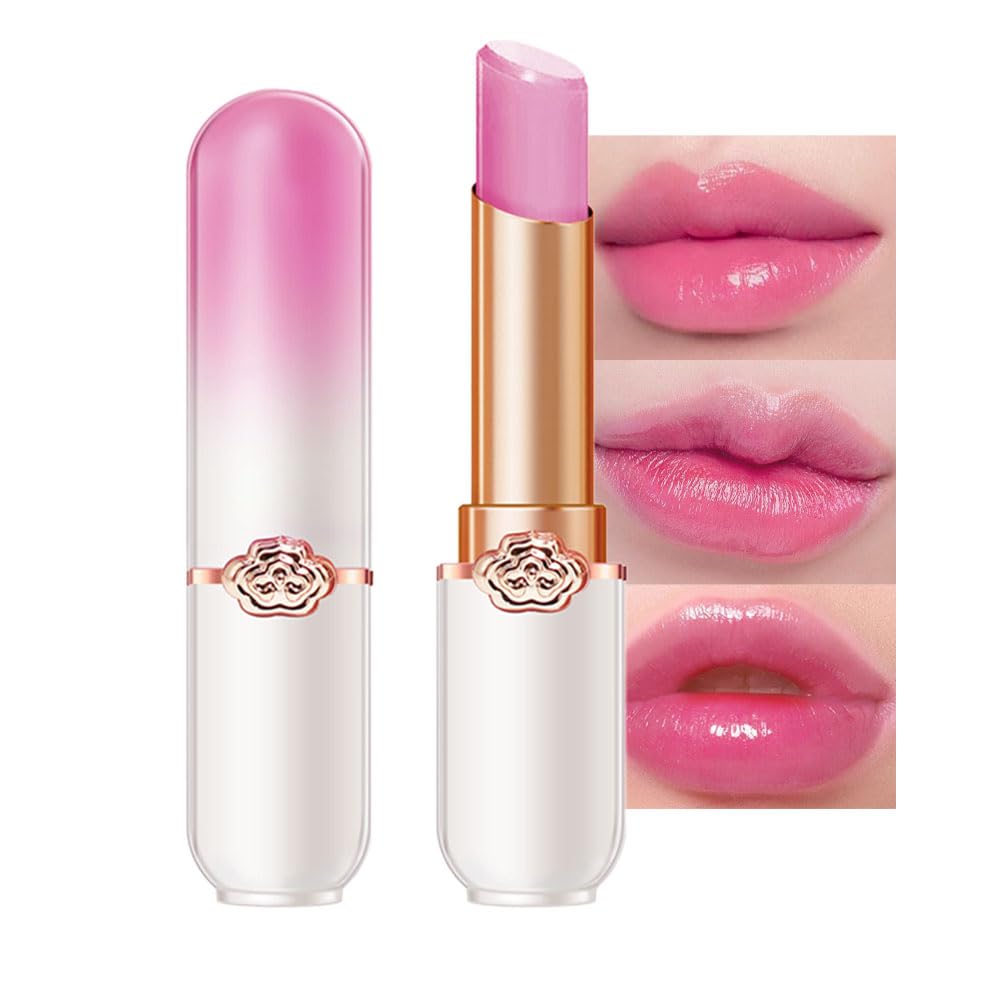 Peach Color Changing Lipstick Set - 2 Pcs PH Mood Long Lasting Tinted Lip Balm & Gloss for Women