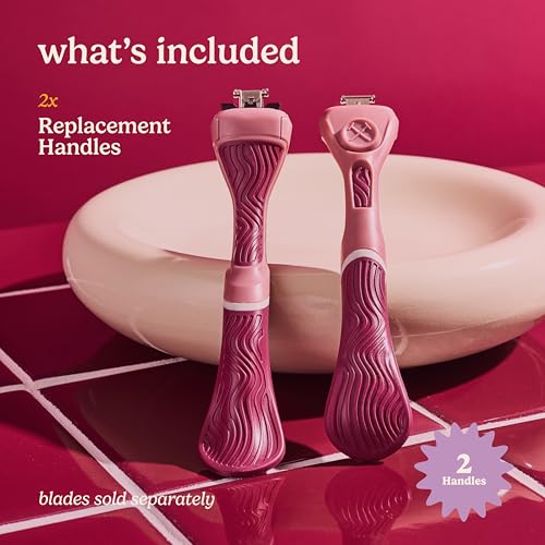 Dollar Shave Club Maroon Replacement Razor Handles for Women - 2 Pack