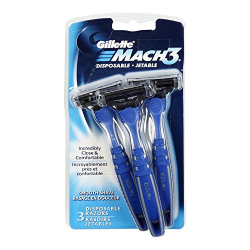 Gillette Mach3 Disposable Razors - 3 Count, Close & Comfortable Shave
