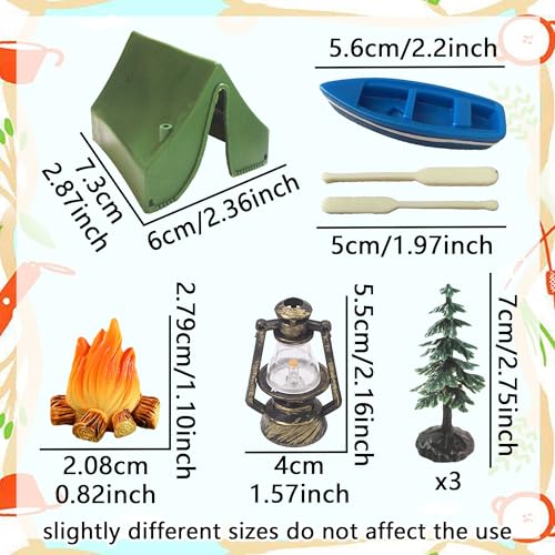 Camping Cake Decorations Set - 9 Forest Themed Toppers
