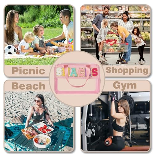 Snack Bags for Travel Varsity Letter Pouch Clear Toiletry Bag Snacks