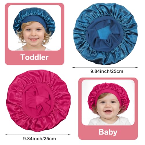 3-Pack Satin Bonnets for Kids - Soft Sleep Caps for Girls & Boys