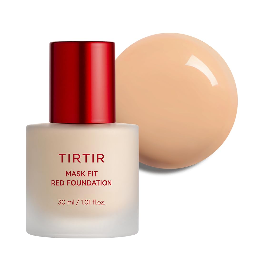 TIRTIR Mask Fit Red Foundation - Long Lasting Flawless Coverage, Hydrating & Pore-Blurring | #21N Ivory, 1.01 Fl Oz