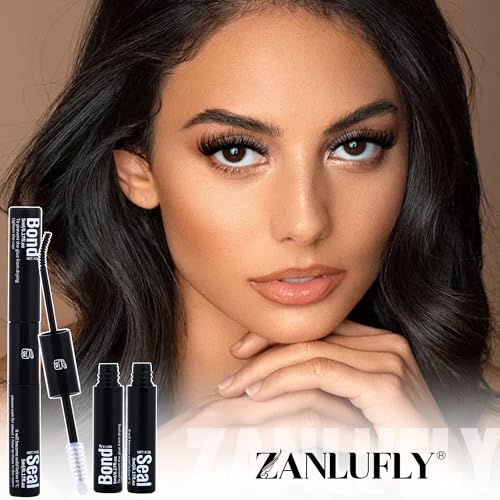 Waterproof Lash Glue with Bond & Seal Dual-Ended Applicator - Strong Hold, Long-Lasting Eyelash Adhesive for DIY Lash Extensions