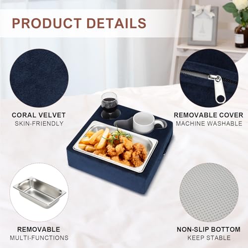 Sofa Cup Holder Tray - Multi-Purpose Couch Caddy for Drinks & Snacks