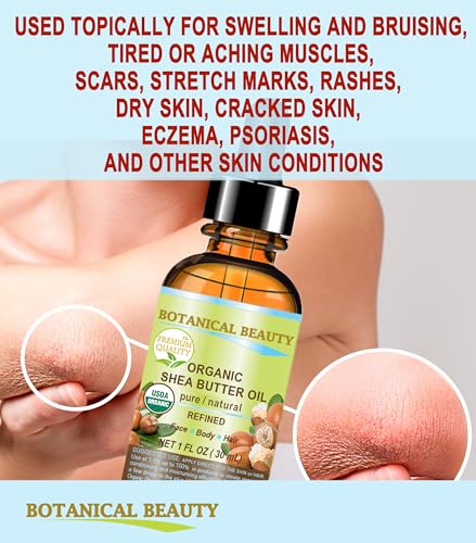 Organic Shea Butter Oil 1 Fl Oz - 100% Pure Cold Pressed Carrier Oil