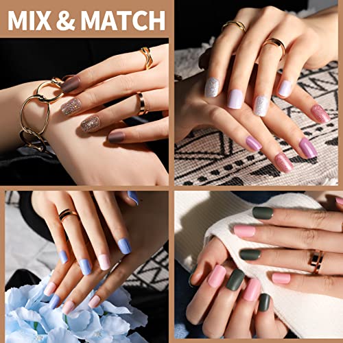 Teenitor 576Pcs Short Square Press On Nails Kit - Matte, Glossy & Glitter