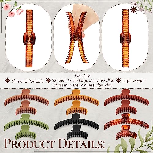 Tigeen 12 Pack Hair Clips Set - 4.7 Inch & 1.8 Inch Claw Clips for Thick & Thin Hair