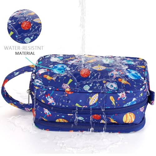 Space Kids Toiletry Bag for Boys, Travel Little Young Boys Waterproof