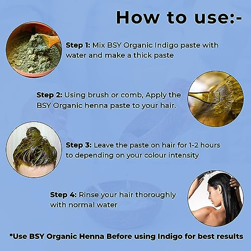 BSY Organic Indigo Powder - 100% Natural Hair Color Dye (227g)
