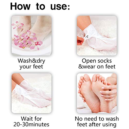 MOND'SUB Honey & Almond Nourishing Foot Masks - 5 Pairs for Soft, Hydrated Feet