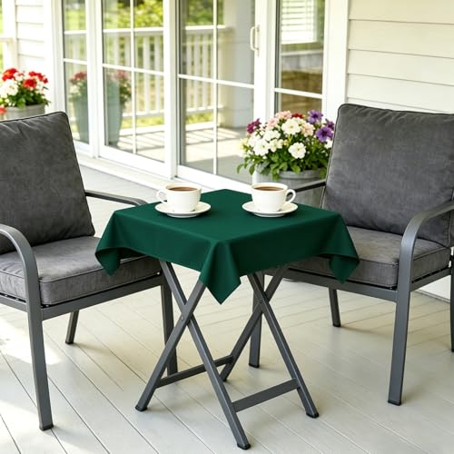 Wolkemer 2 Pack 24x24 Inch Green Square Tablecloths - Washable Polyester
