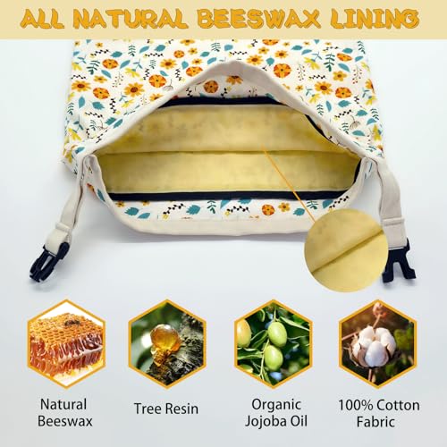 Reusable Beeswax Bread Bags (2 Pack) - 17x13 Inch with Zipper