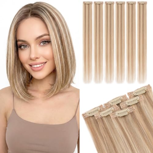 SEGO Pro 10 Inch Clip-In Hair Extensions - 12P613 Golden Brown & Bleach Blonde Highlights