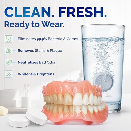 60 Count Overnight Retainer & Denture Cleaning Tablets - Extra Strength Odor & Stain Remover