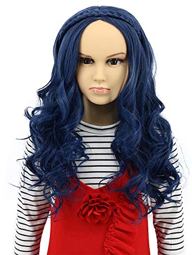 Karlery Kids Girls Blue Long Wave Halloween Cosplay Wig - Pack of 1