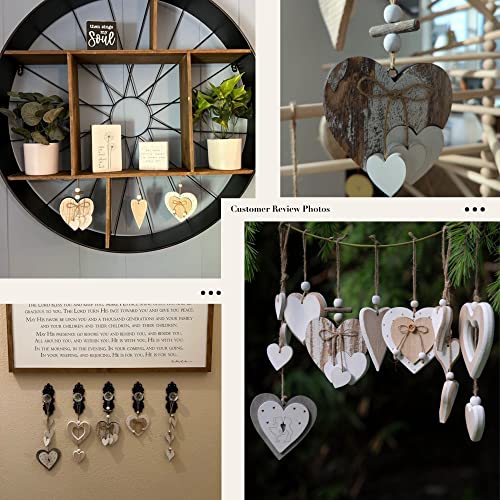 Handmade Heart-Shaped Wooden Ornaments - 2Pcs for Home & Events