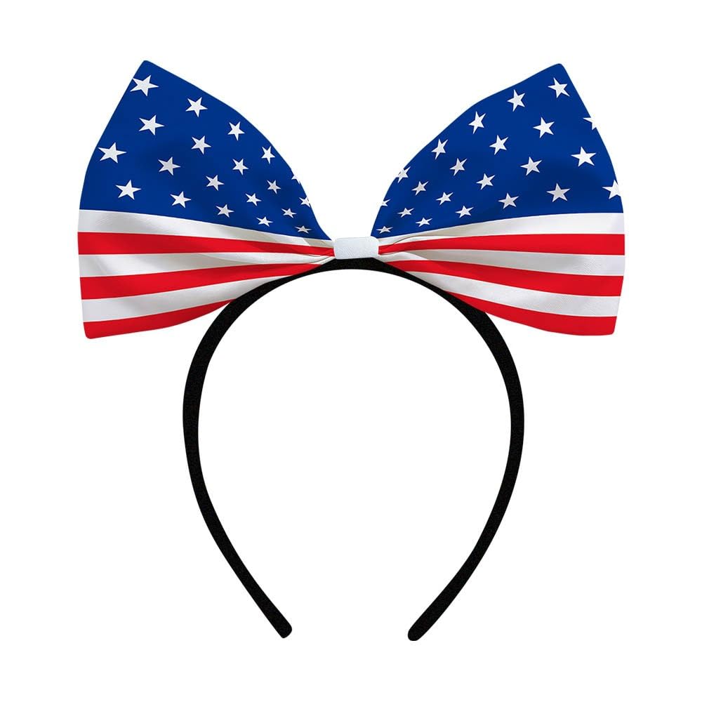 Nxtpz American Flag Bow Headband 4th of July Headband Soccer Hair Accessory Be Suitable for World Cup Party Supplies Women Decoration