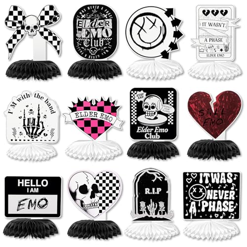 12 Pcs Gothic Honeycomb Centerpieces for Emo Parties