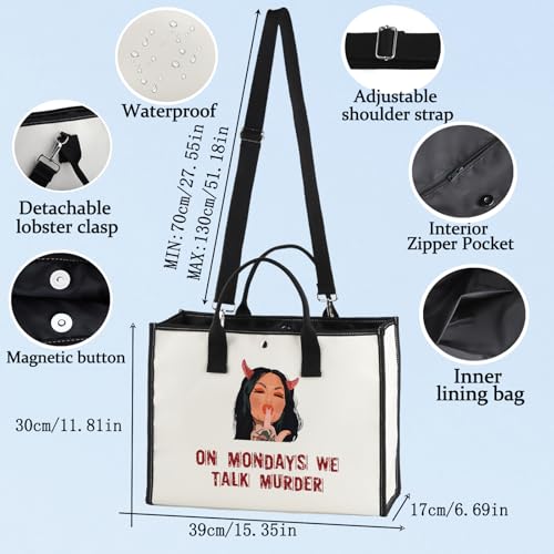Bailey Makeup Bag - On Mondays We Talk Murder Zipper Pouch (TALK MURDER BG)