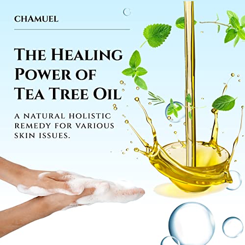 Chamuel Tea Tree Body Wash with Peppermint & Eucalyptus - 11.8oz Antifungal Daily Shower Gel for Itchy Skin & Body Odor
