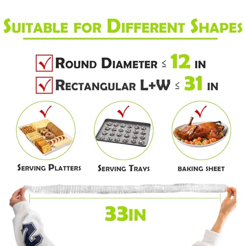 50 Pack Reusable Elastic Baking Sheet Covers - 13x18 Inch Food Storage