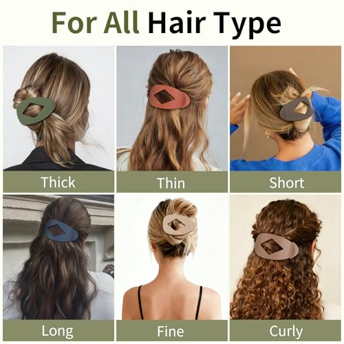 CHANDAT 10 Pack No-Slip Flat Hair Clips for Women - Hot Seller Colors
