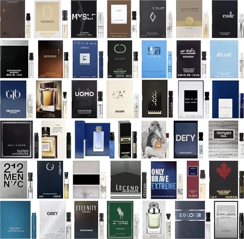Designer Cologne Sample Set for Men - 10 Piece Travel Fragrance Vial Lot