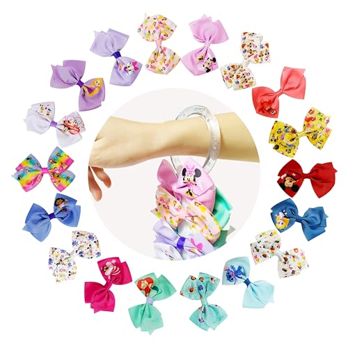 Disney 100th Anniversary Hair Accessory Set - 18pc Bow Clips for Girls
