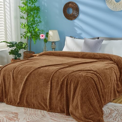Chocolate Brown Fleece Throw Blanket - Soft & Cozy for Couch