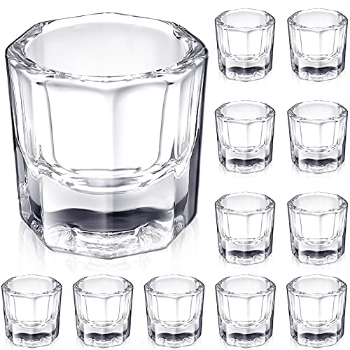 Cunhill 24-Piece Glass Dappen Dishes for Acrylic Nail Liquid and Powder