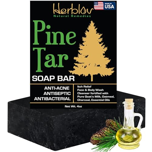 All Natural Pine Tar Soap Bar 4oz - Anti-Acne & Eczema Relief