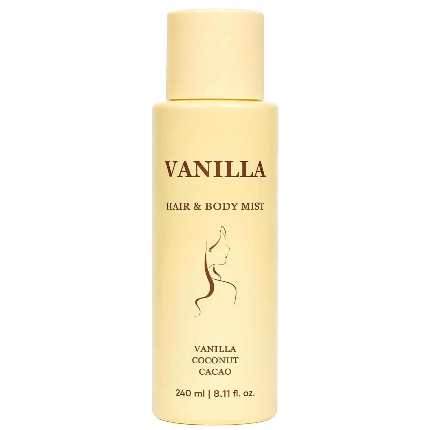 Vanilla Hair and Body Mist - Lightweight Tropical Scent | Hydrating Vanilla, Coconut & Cacao Formula