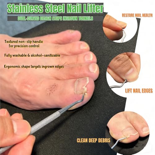 4-in-1 Ingrown Toenail Care Kit - Heavy Duty Metal Files & Lifter