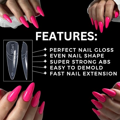 MGART Dual Nail Forms for Almond Extensions - 120 Pcs Full Cover Molds